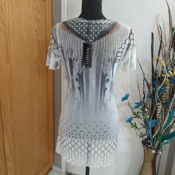 FUNSPORT Ladies Mesh Sequin Layered Tunic Top XS - Picture 4 of 8